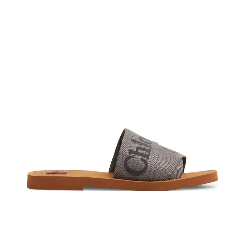 Chloe Woody Slide Slippers Women's Brown Black-1