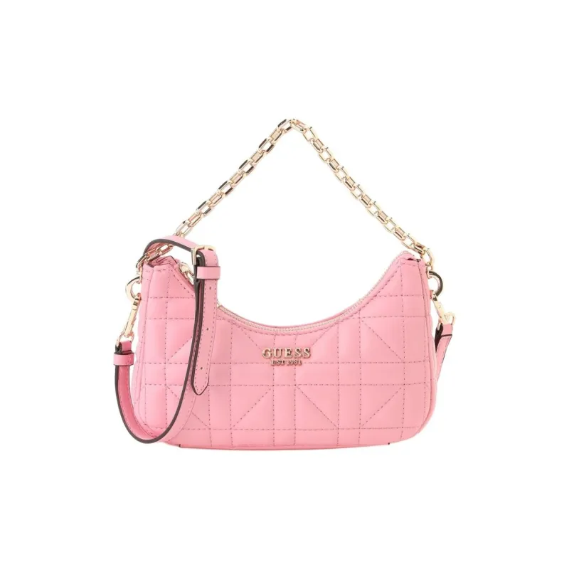 GUESS Faux Leather One Shoulder Handbag Crossbody Bag Mini Women's Pink-4