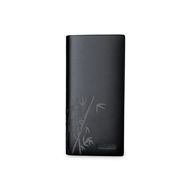 WilliamPOLO Cow Leather Wallet Men's Black-11