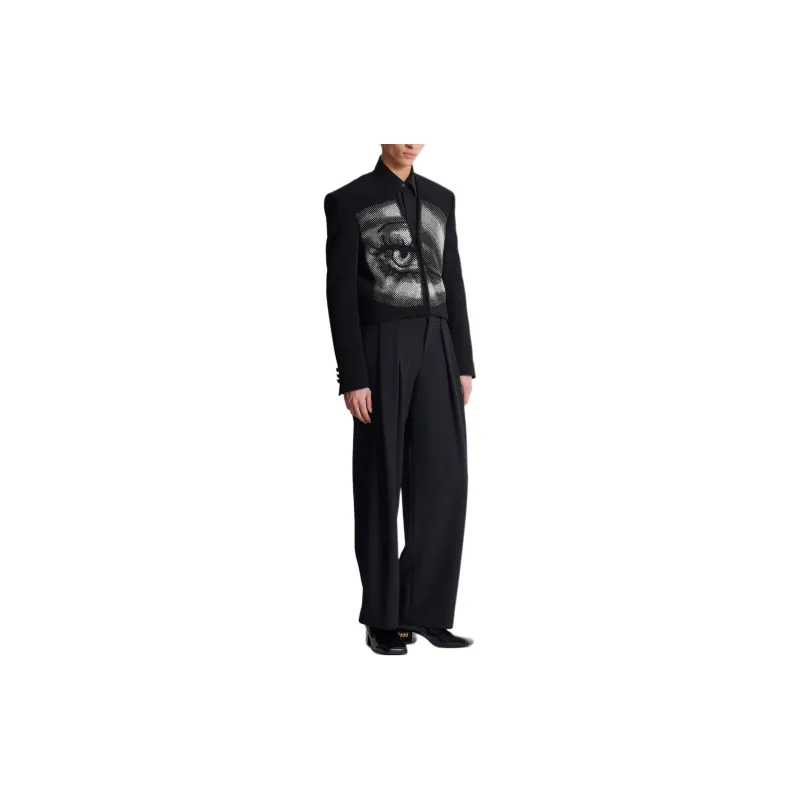 BALMAIN Crepe Cropped Jacket-3