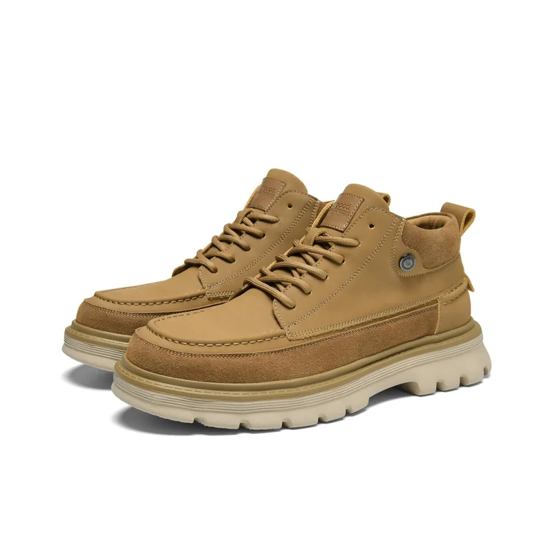 HLA Work Boots Men Low Top Khaki/Yellow-6