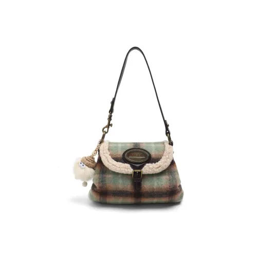 MZ HOUGE PU Crossbody Bag, Shoulder Bag Regular Womens Silver/Black Green Plaid