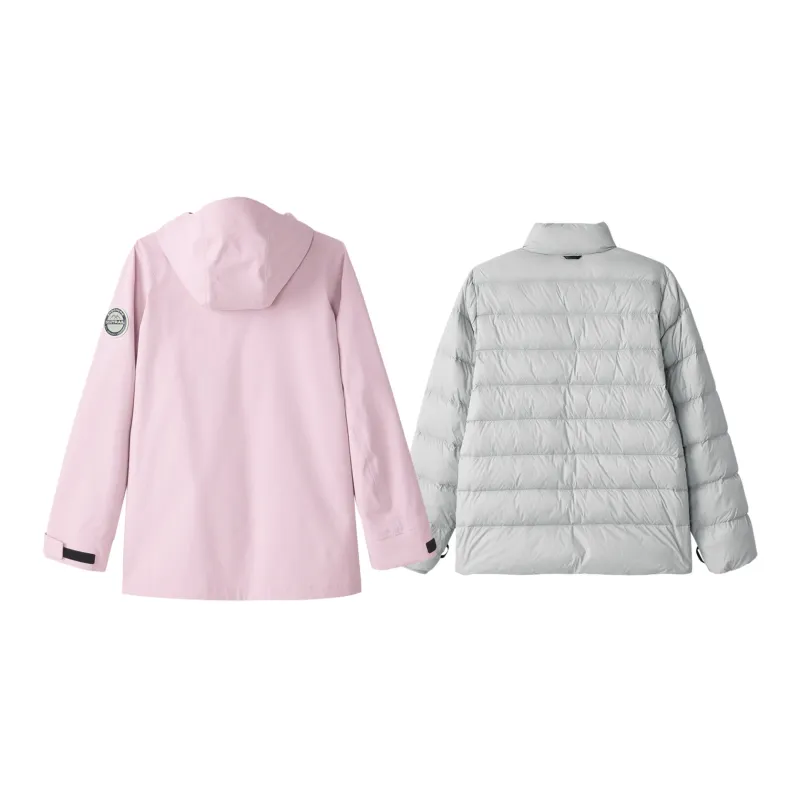 Skechers Windbreaker Jacket Women's Gray Pink-1