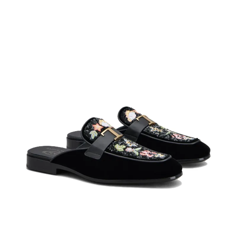 Rahul Mishra x TOD'S Timeless Wrap-toe Slippers Men's Black-2