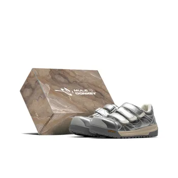 Mule Donkey Lightweight And Breathable Low-Top Skateboard Shoes Unisex Silver Box Included