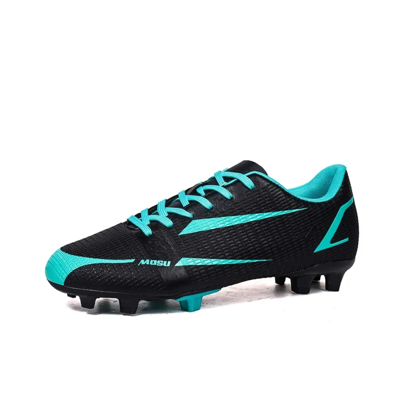QIUTEXIONG Soccer Shoes Unisex Low Top Black Lake Blue/Black Orange/Black Neon Yellow/Black Neon Green-1