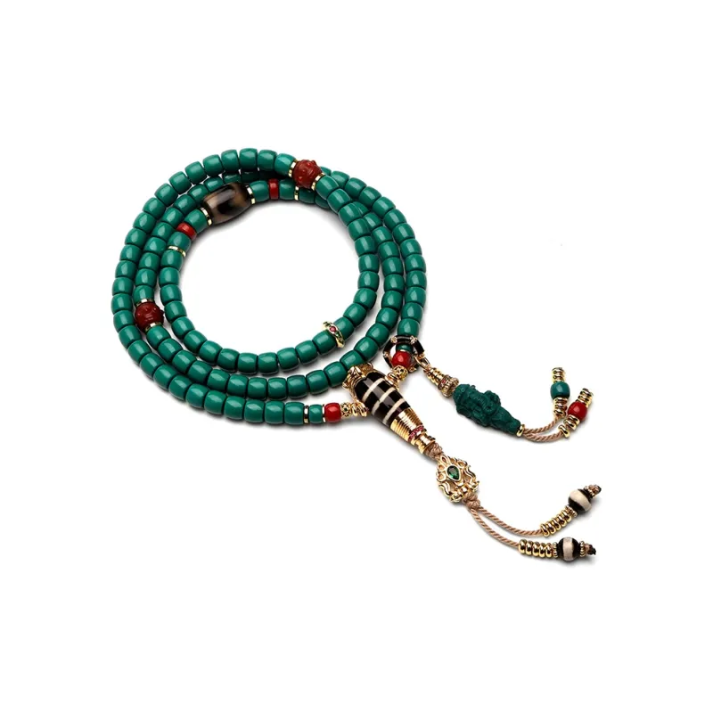 Jade Linmen Colored Glaze Jade Beaded Bracelet Unisex-3