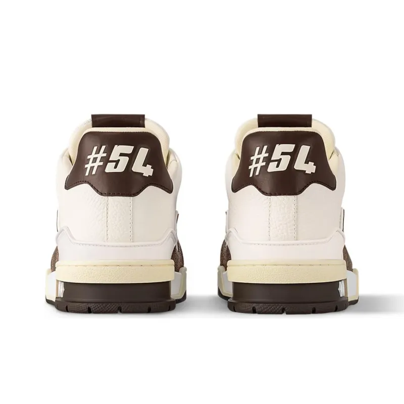 LOUIS VUITTON Trainer Low Top Skateboard Shoes Unisex White Brown Black-4