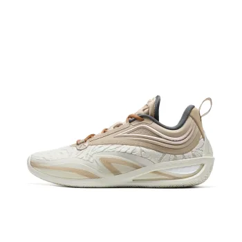 XTEP Zhang Zhenlin Generation Anti Slip Wear Resistant Low Top Basketball Shoes Men's Brown White