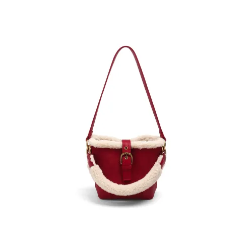 MZ HOUGE Lambswool Fall And Winter Advanced Touch Handbag Small Size Women's Red