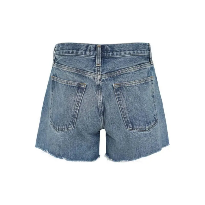 AGOLDE Parker Long High-Rise Denim Shorts-1