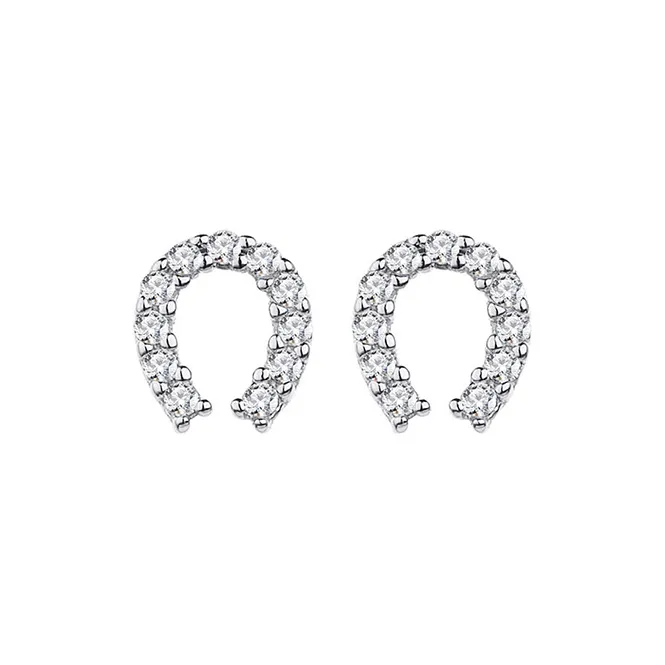 Heart Grass S925 Silver Stud Earrings Women's-0