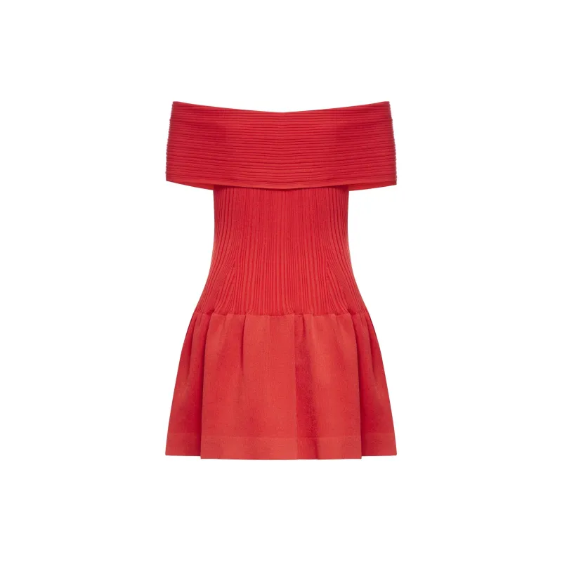 Self portrait Knitted Bow Mini Dress-1