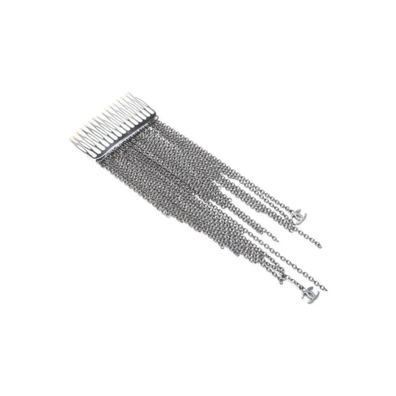 CHANEL 2000 Cc Chain Hair Pin-2