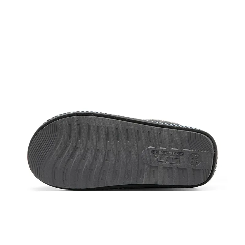 Warrior Fuzzy Abrasion Resistant Slip Resistant Wrap toe Slippers Men's Gray-4