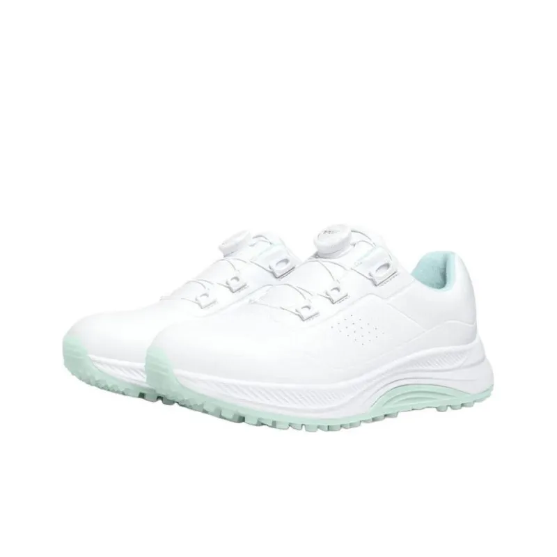 PGM Anti Slip Wear Resistant Low Top Golf Shoes Women's White Green-1