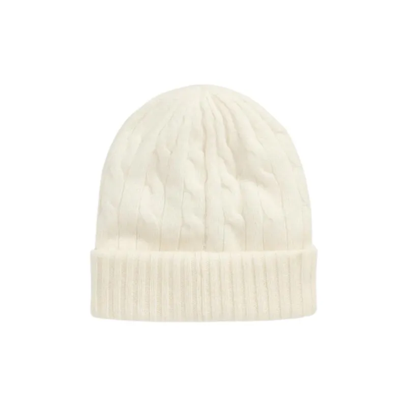Polo Ralph Lauren Logo Embroidered Cable-Knit Beanie-1