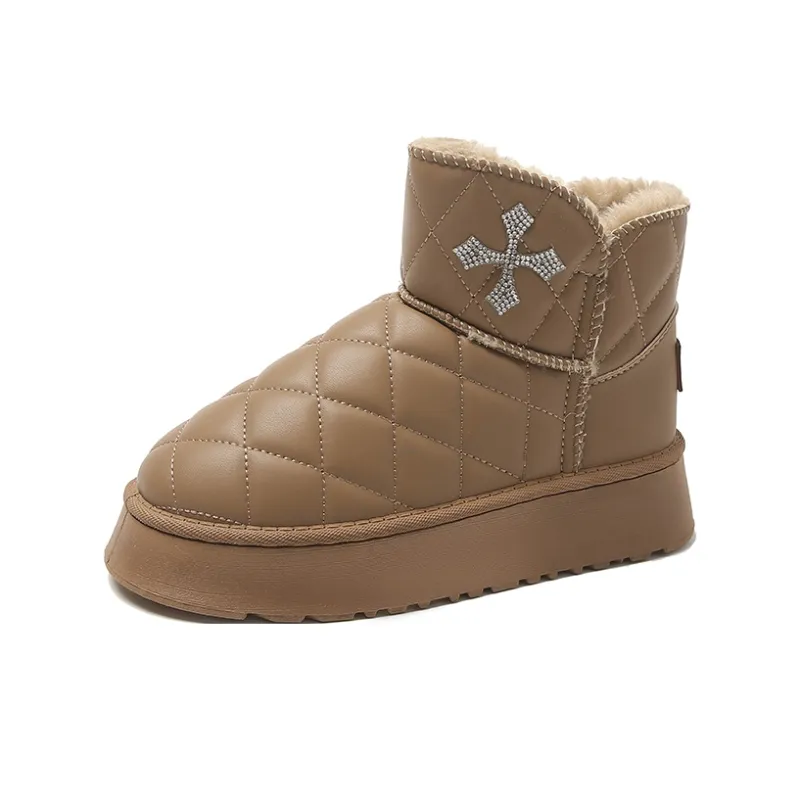 M.M Party Thermal Slip Resistant Short Snow Boots Women's-5