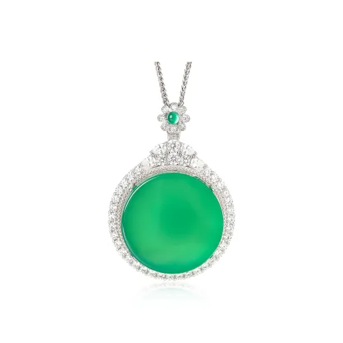 Cuiya Golden Building Chalcedony Necklaces Women's