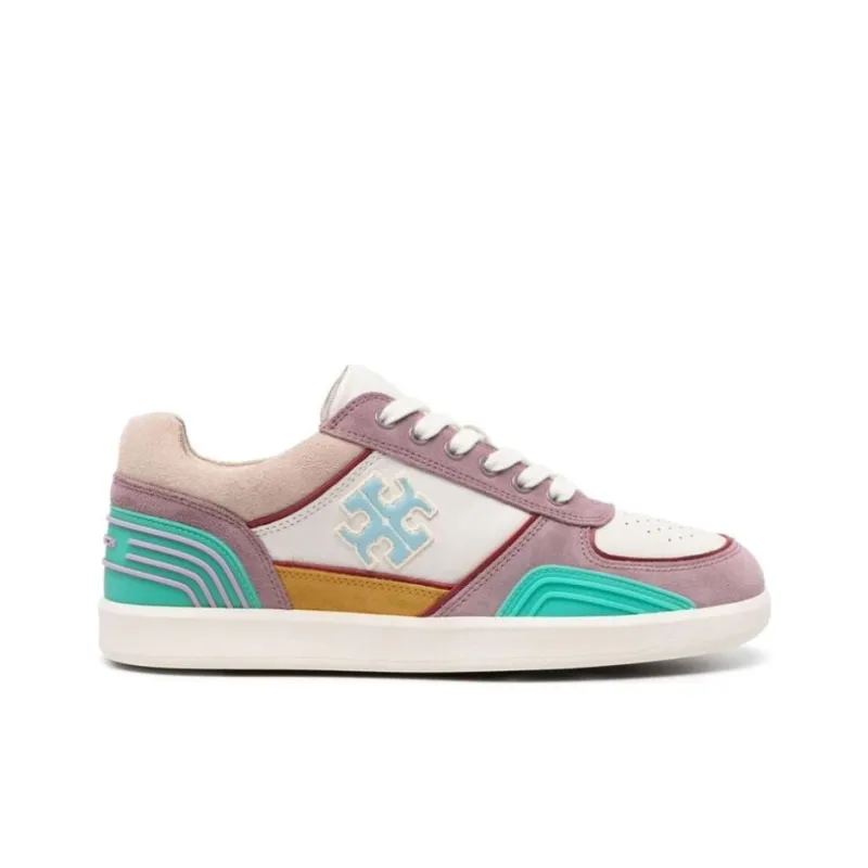 TORY BURCH Clover Court Colour-block Leather Sneakers-1