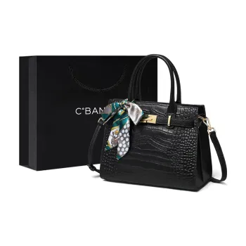 C°BANNER Cow Leather With Synthetic Leather One Shoulder Crossbody Portable Mom Bag Regular Women's Black