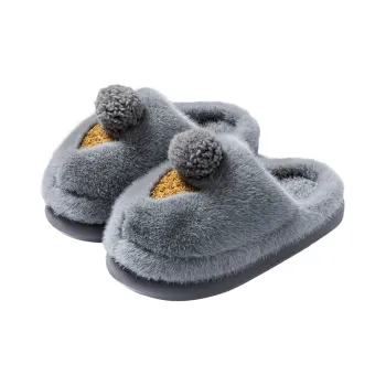 Foot Recreation Cute Ice Cream Furry Suede Slip Resistant Warm Cotton Slippers Couple Same Style