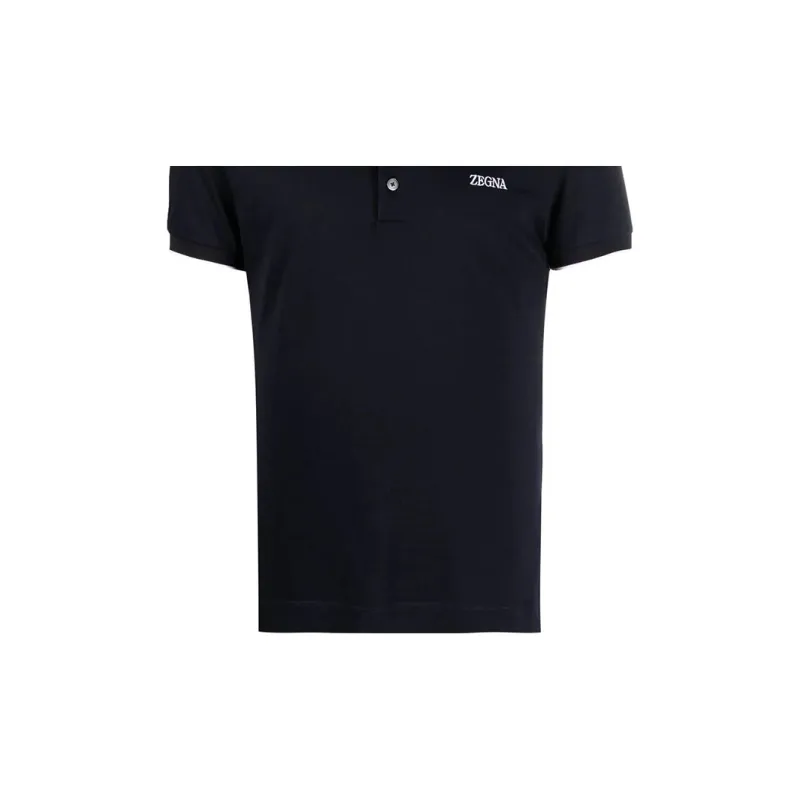 Zzegna Logo Embroidered Short Sleeved Polo Shirt-5