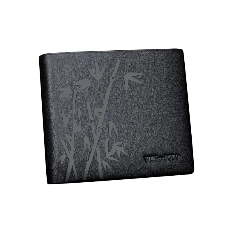 WilliamPOLO Cow Leather Wallet Men's Black-4