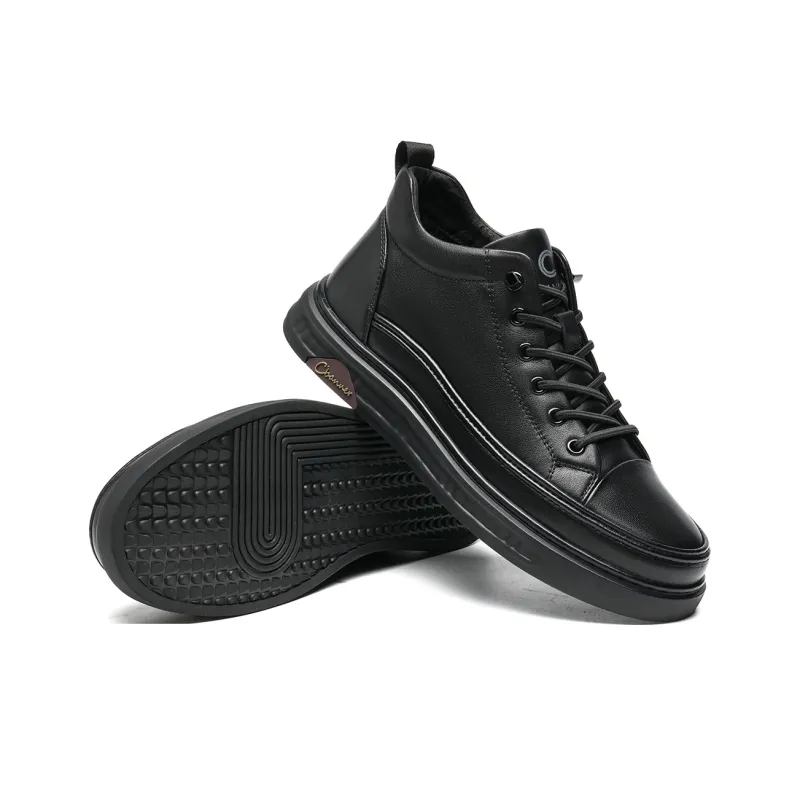 C°BANNER Mid Top Skateboard Shoes Men's Black Plus Size-2