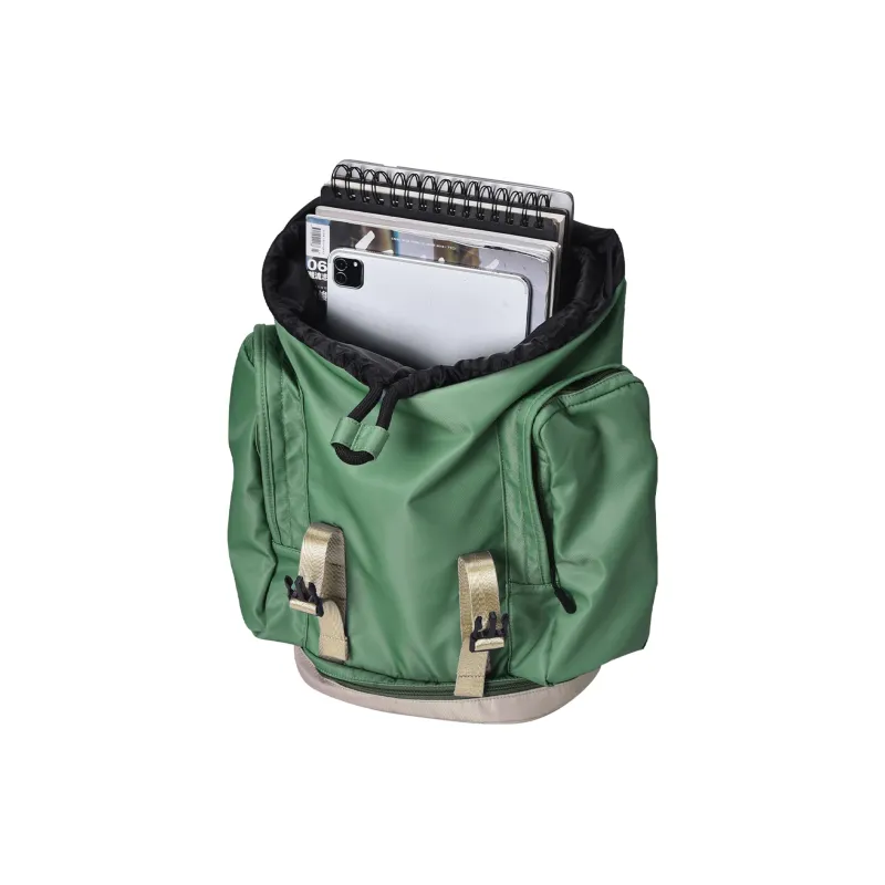 Spare No Pains. Polyester Students Backpack White Gold Backpack Unisex White-8