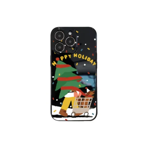 YIYOUJIA Silicone Material Creative Christmas Tree Phone Case Apple 16/15/15 Pro Max/14/13/12/11 Pro/XS Max/8 Plus