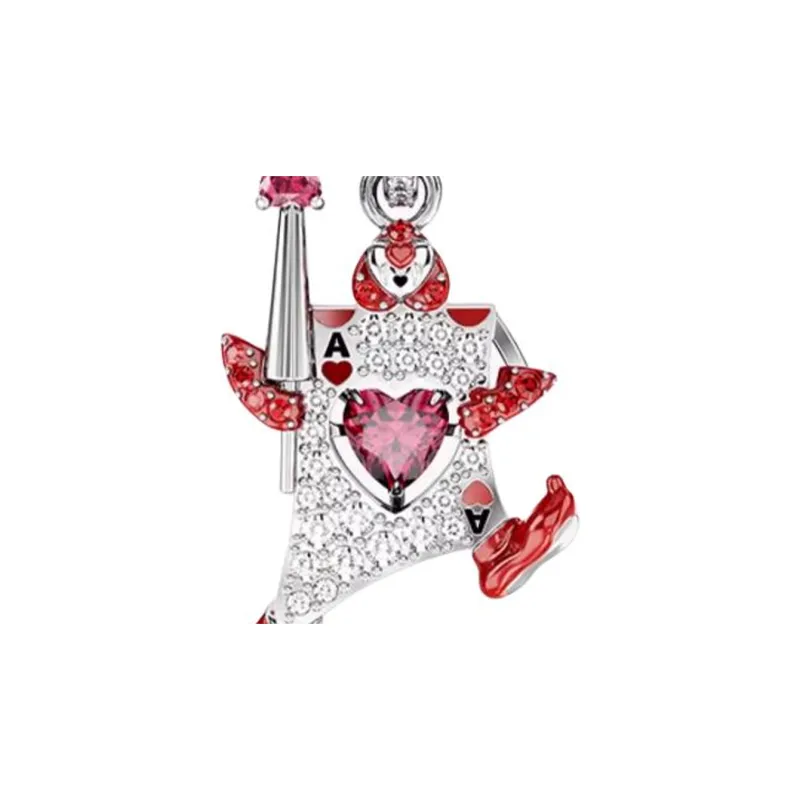 Swarovski Rhodium Plated Earrings Women's Red-1