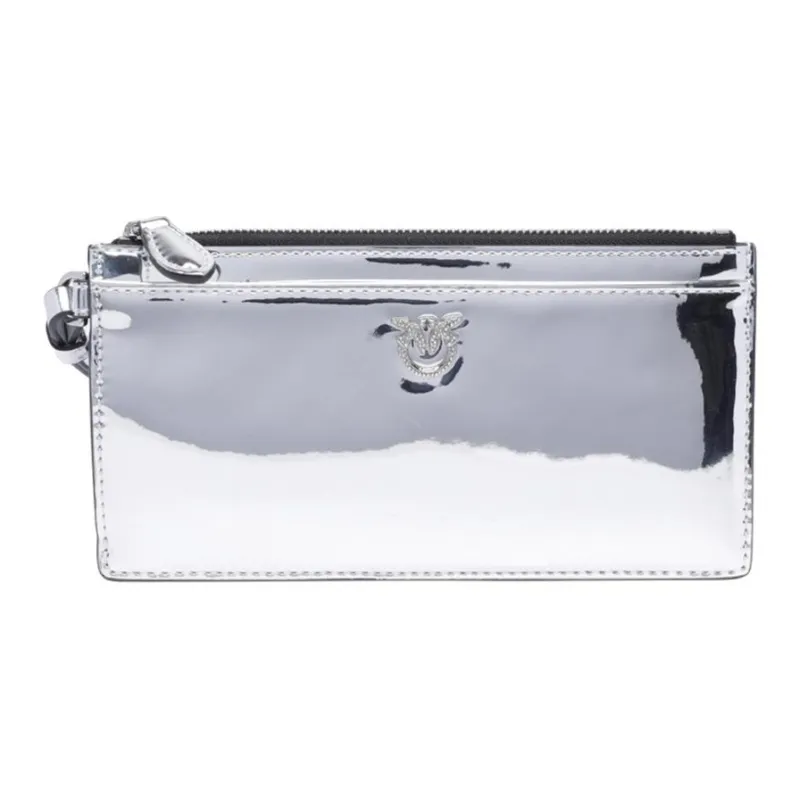 PINKO Polyurethane Card Holder Card Holder Women's Silver-0