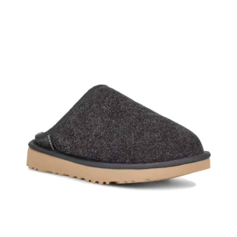 UGG Classic Slip On Shaggy Suede Slipper Dark Grey-2