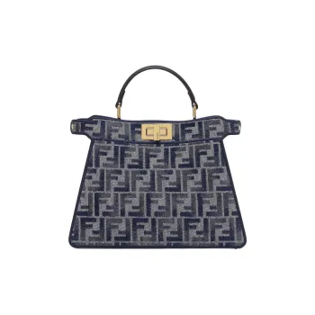 FENDI Chenille Shoulder Bag, Crossbody Bag, Handbag Small Size Women's Blue