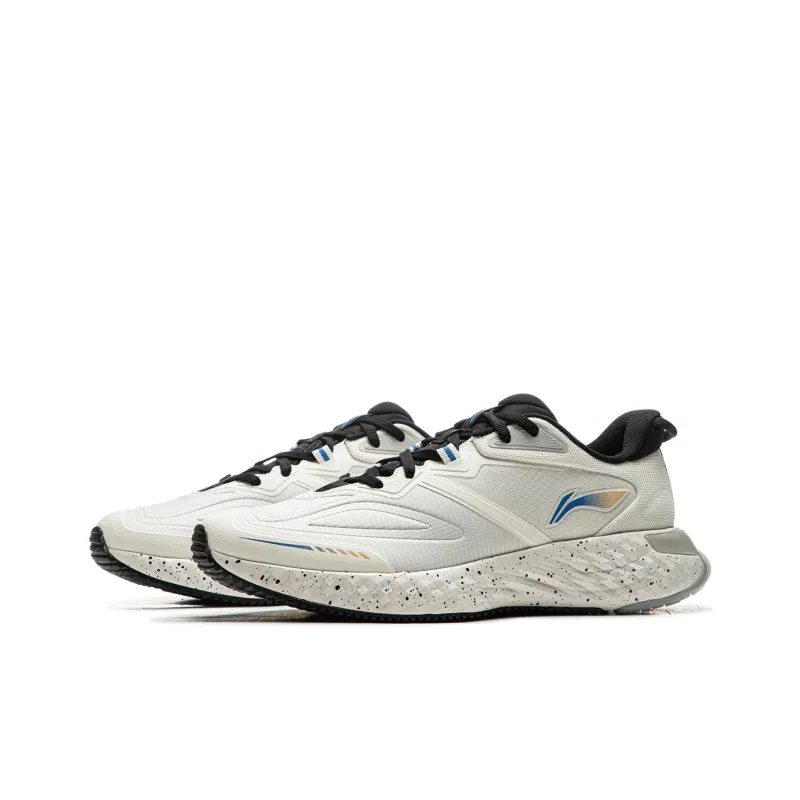LiNing Cloud Shield Cushioned Wear Resistant Coverage Low Top Casual Running Shoes Men's White Black-2