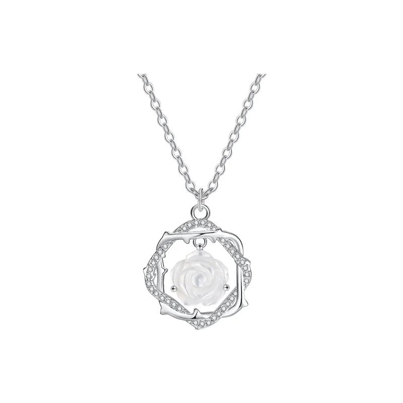 LIANDUO Shell Necklaces Women's Silver Good Luck-0