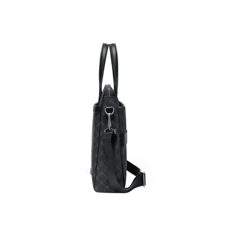 POLO PVC With Synthetic Leather Briefcase Tubas Men's Dark Gray-3