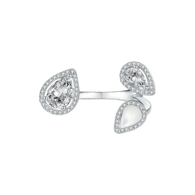 BABYBEI 925 Sterling Silver Mother Of Pearl Rings Women's-1