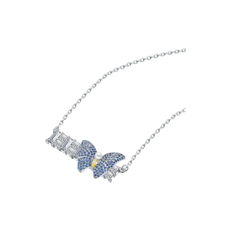 BABYBEI 925 Sterling Silver Pearl 'One Line Fairy Glamorous Style Sweet Style Niche' Necklaces Women's-1