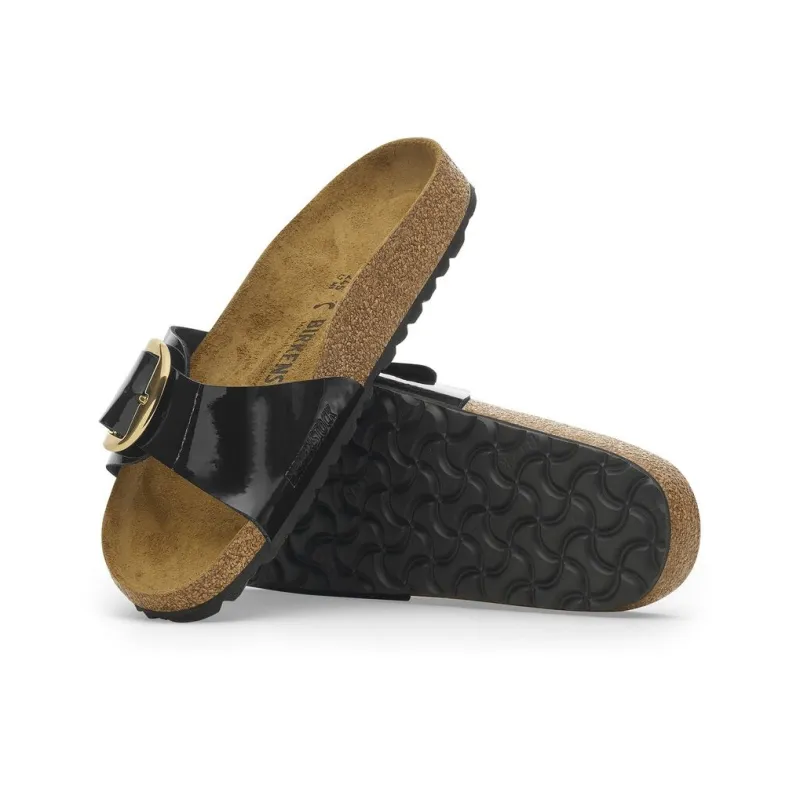 Birkenstock Madrid Big Buckle Slip-Resistant Slide Slippers Women's Pitch Black Regular-4