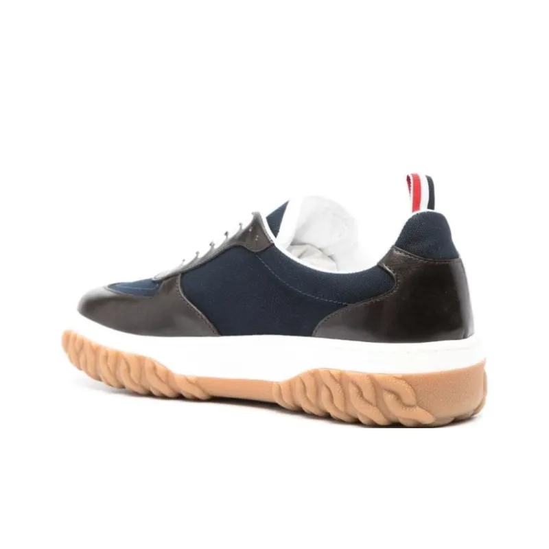 THOM BROWNE Letterman Panelled Lace Up Sneakers-3