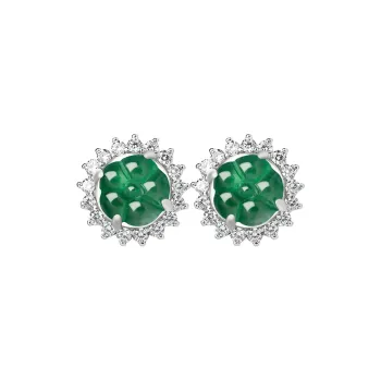 Jade Is Boundless Ice Glutinous Jadeite Stud Earrings Women's