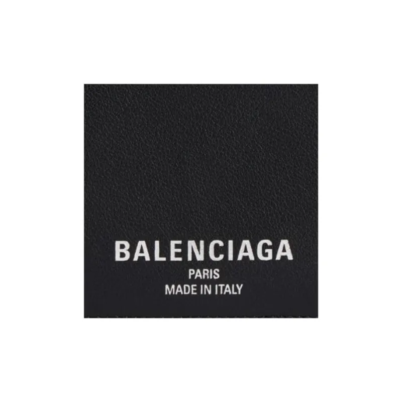 Balenciaga Smooth Calf Leather Card Holder Large Size Men's Black-2