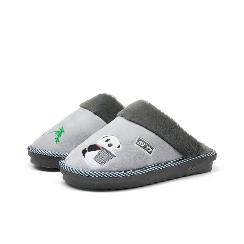 Warrior Fuzzy Abrasion Resistant Slip Resistant Wrap toe Slippers Men's Gray-2
