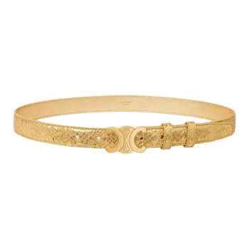 CELINE Medium Triomphe Belt In Python Effect Calfskin With Triomphe