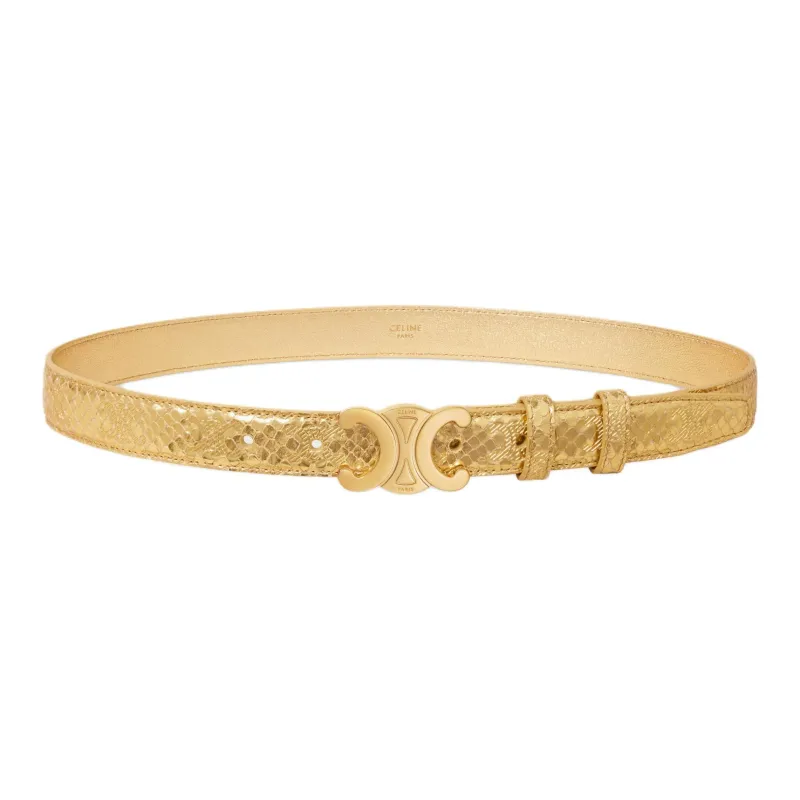 CELINE Medium Triomphe Belt In Python Effect Calfskin With Triomphe-0