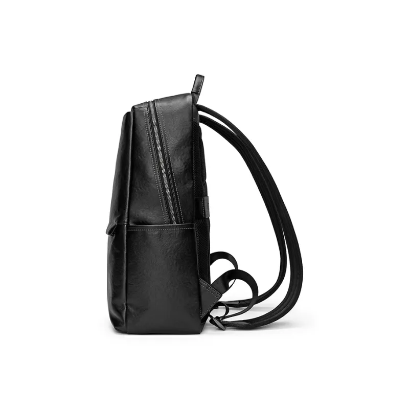 PIERRE CARDIN Top Grain Cow Leather Backpack Men's Black-2
