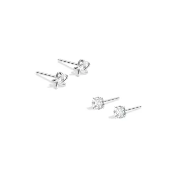 BLANK IN BLANK Sterling Silver Stud Earrings Women's Anniversary Birthday Present Box