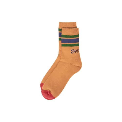 Brain Dead Mid-Calf Socks Men's 1 Pack Orange